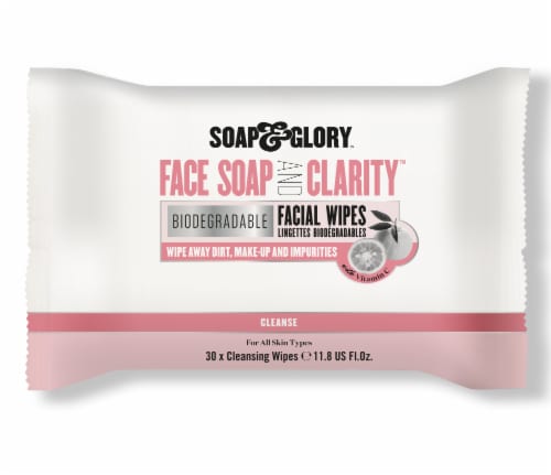 Soap & Glory™ Face Soap and Clarity™ Biodegradable Facial Cleansing Wipes Perspective: front