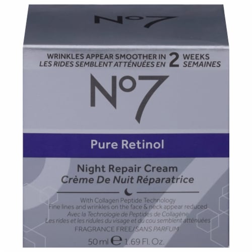 No7 Fragrance Free Pure Retinol Night Cream Perspective: front