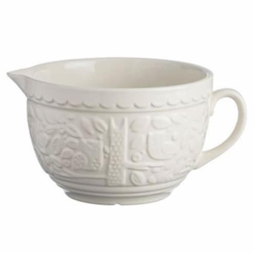 Mason Cash® Forest Stone Batter Bowl with Owl Embossment - Cream Perspective: front
