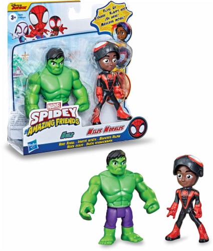 Hasbro Disney Junior Marvel Spidey and His Amazing Friends Hero Reveal Ghost and Black Panther Perspective: front