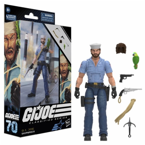 Hasbro F7462 6 inch G.I. Joe Classified Series Shipwreck, 70 Action Figure Perspective: front