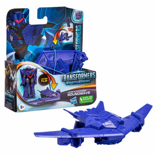 Transformers EarthSpark 1-Step Flip Changer Soundwave Action Figure Perspective: front