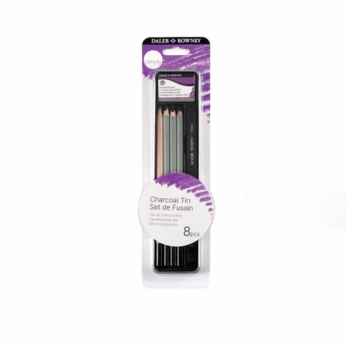 Daler-Rowney Simply Charcoal Tin Pencil Set, 8 pk - Fred Meyer