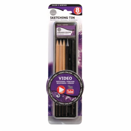 Daler-Rowney Simply Charcoal Tin Pencil Set, 8 pk - Fred Meyer