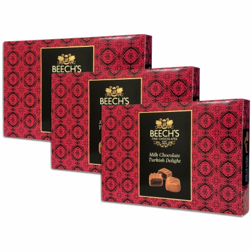 Beech's Fine Chocolates | Milk Chocolate Turkish Delight | Made in the UK| 3 Pack 150g Each Perspective: front