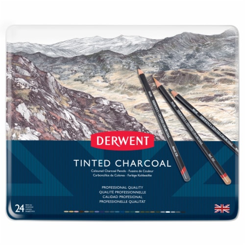 Derwent Professional Quality Tinted Charcoal Pencil Set Perspective: front