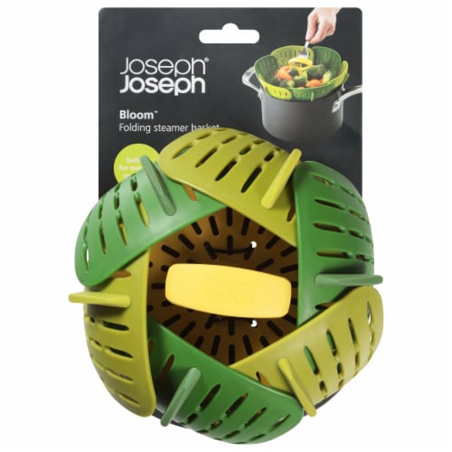 Joseph Joseph Bloom Folding Steamer Basket - Green/Yellow Perspective: front