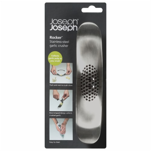 Joseph Joseph® Rocker™ Stainless Steel Garlic Press, Mincer and Crusher Perspective: front