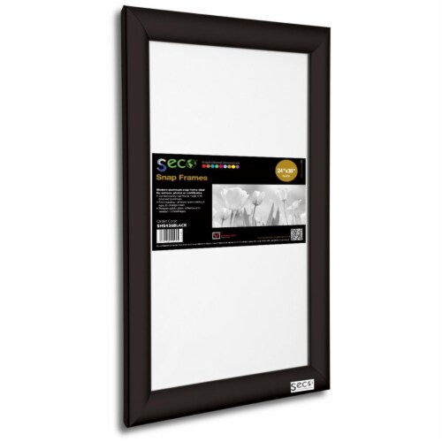 Seco 24 x 36 in. Front Load Easy Open Snap Poster-Picture Black Aluminum Frame Perspective: front