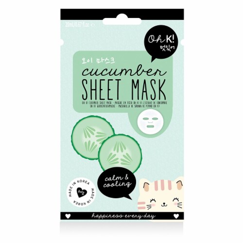 Oh K! Cucumber Sheet Mask Perspective: front