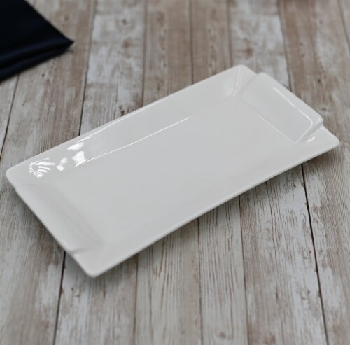 [ Set Of  3] Fine Porcelain Rectangular Platter 11.5” X 6”| 29.5 X 15 Cm WL-992646/A Perspective: front
