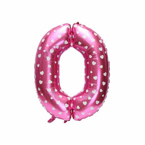 16  Pink Number 0 Balloon Inflatable Banner Party Bunting Decorations Perspective: front