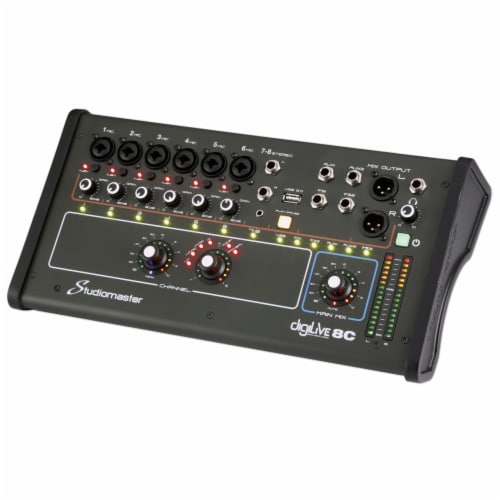 Studiomaster - DigiLive 8C 8 input digital mixing console Perspective: front