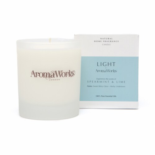 AromaWorks Light Spearmint and Lime Jar Candle Perspective: front