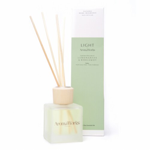 AromaWorks Light Lemongrass and Bergamot Reed Diffuser Perspective: front