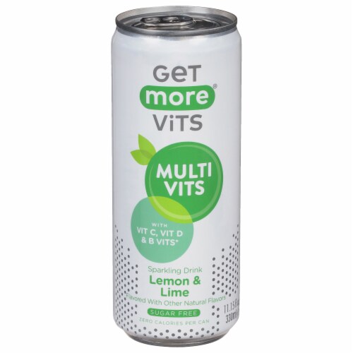Get More Vits® Lemon & Lime Sparkling Drink Perspective: front