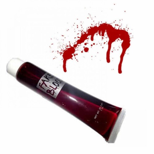 Fake Halloween Red Blood Vampire Zombie Face Make Up Fancy Dress Theatrical Fun Perspective: front