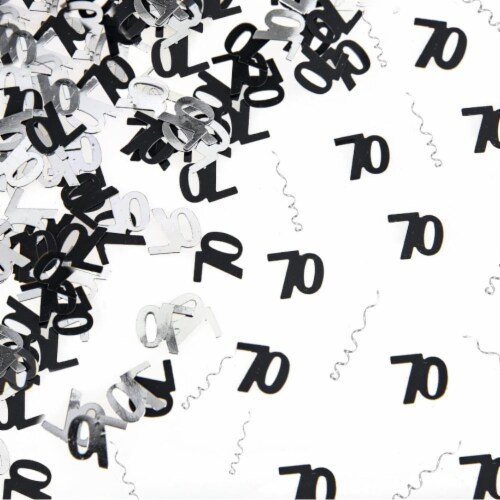 Table Confetti - Black and Silver Happy Birthday Table Confetti - Black and Silver Happy Birthday