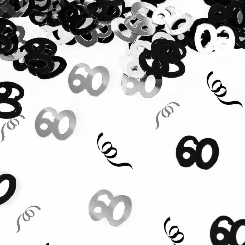 Table Confetti - Black and Silver 60th Table Confetti - Black and Silver 60th