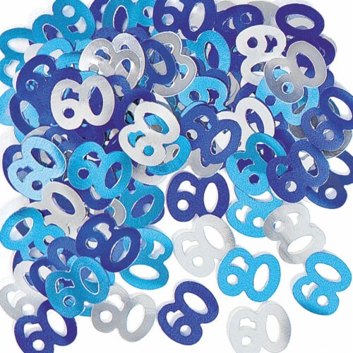 Shatchi 14g 60th Blue Happy Birthday Party Glitz Table Confetti Sprinkles Decorations Perspective: front