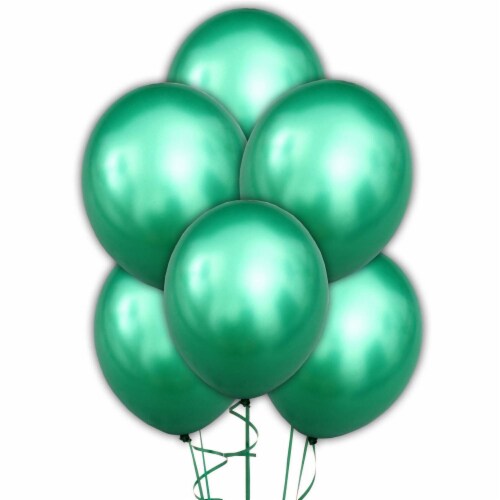 10 pcs 12  Metallic Green Colour Latex balloons birthday party celebrations Plain Perspective: front