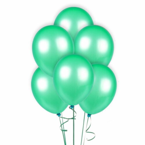 25 pcs 12  Metallic Green Colour Latex balloons birthday party celebrations Perspective: front