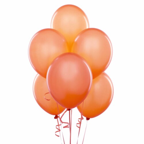 100 pcs 12  Metallic Orange Colour Latex balloons birthday party celebrations Plain Perspective: front