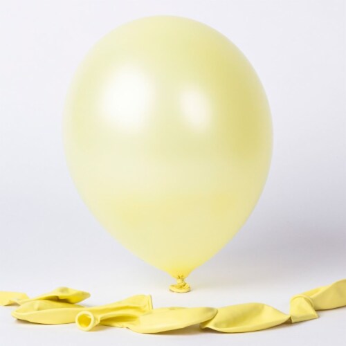 25 pcs 12  Metallic Yellow Colour Latex balloons birthday party celebrations Perspective: front