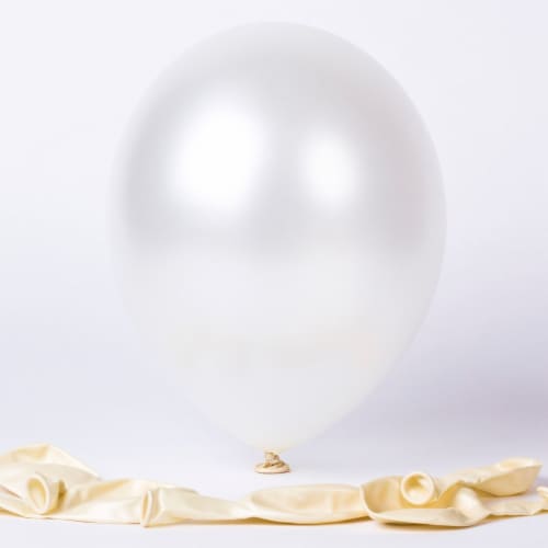 5 Quality Latex Balloons Pearl White Christening wedding Party Decorations Plain Perspective: front