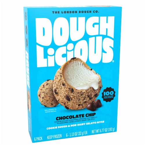 Doughlicious Chocolate Chip Cookie Dough & Gelato Bites (6x1.13 OZ) Perspective: front