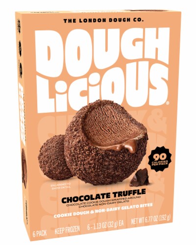 Doughlicious Chocolate Truffle Cookie Dough & Gelato Bites (6x1.13oz) Perspective: front