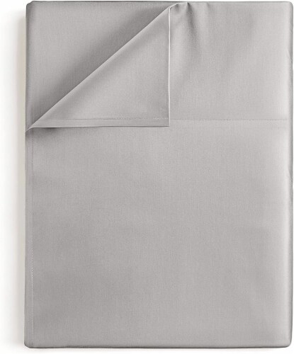 CGK Unlimited Single Flat Sheet/Top Sheet Double Brushed Microfiber - Twin XL - Light Grey Perspective: front