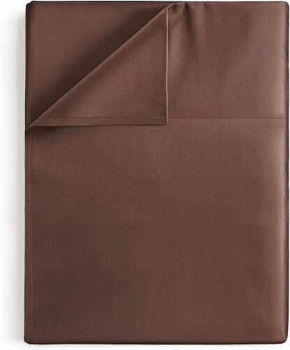 CGK Linens Single Flat Sheet/Top Sheet Double Brushed Microfiber - King - Brown Perspective: front