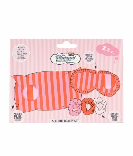 The Vintage Cosmetic Company Candy Striped Sleeping Beauty Set Perspective: front