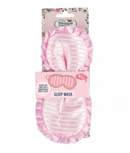 The Vintage® Cosmetic Company Pink Stripe Sleep Mask Perspective: front