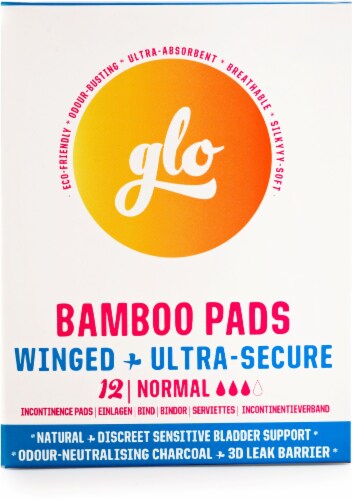 Glo Bamboo Incontinence Pads with Wings Perspective: front