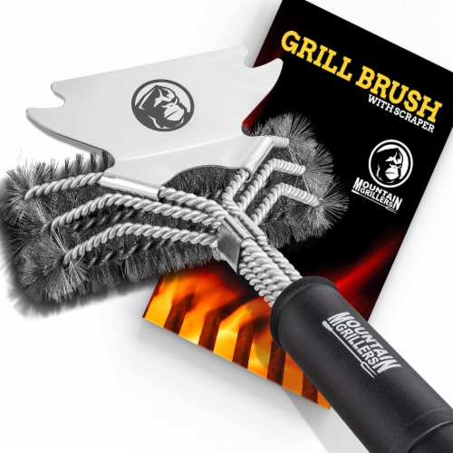 MOUNTAIN GRILLERS Wire Brush Grill Brush Durable Bristles Sharp Scraper 10.24 H 6.1 L 6.3 W Metro Market