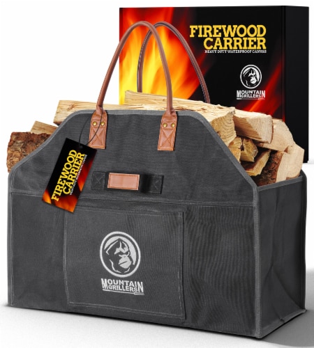 MOUNTAIN GRILLERS Heavy Duty Canvas Firewood Carrier - Carrying Wood & Logs  Made Easy!, 3.46 H 5.71 L 3.15 W - Fry's Food Stores