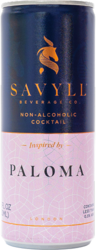 Savyll® Non-Alcoholic Paloma Flavored Sparkling Cocktail Perspective: front