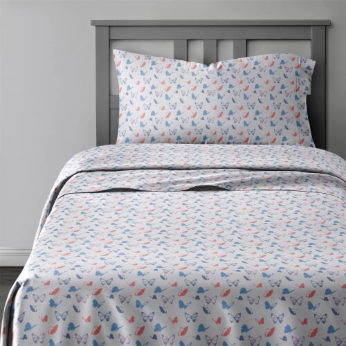 CGK Linens Kids 4 Piece Microfiber Sheet Set Twin Butterflies