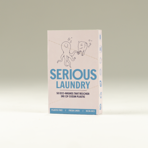 Serious Soaps Laundry Sheets - Zero-Waste Laundry Detergent Sheets - Pack of 50 Sheets Perspective: front
