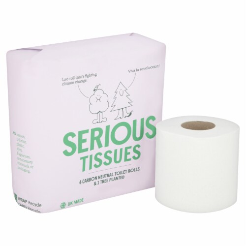 Serious Tissues, Carbon Neutral Toilet Roll Perspective: front