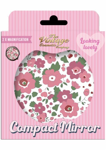 The Vintage® Cosmetic Company Berry Periwinkle Looking Lovely Compact Mirror Perspective: front