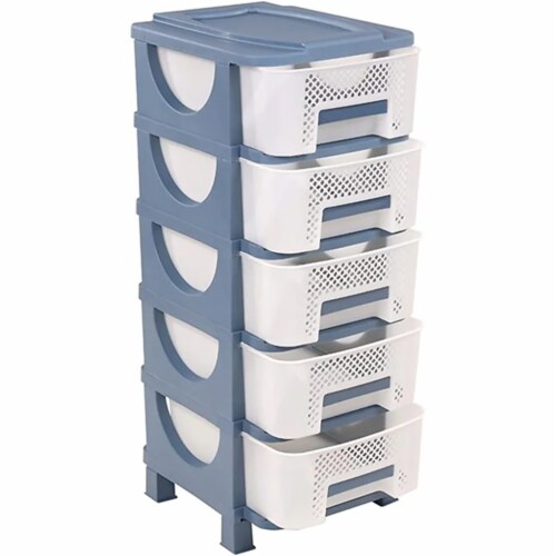Homeplast Ouma 38 Inch Tall Plastic 5 Drawer Home Storage Organizer