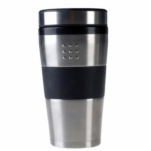 BergHOFF Orion Travel Mug - Stainless Steel / Black Perspective: front