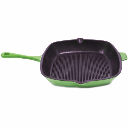 BergHOFF Neo Cast Iron Square Grill Pan - Green Perspective: front