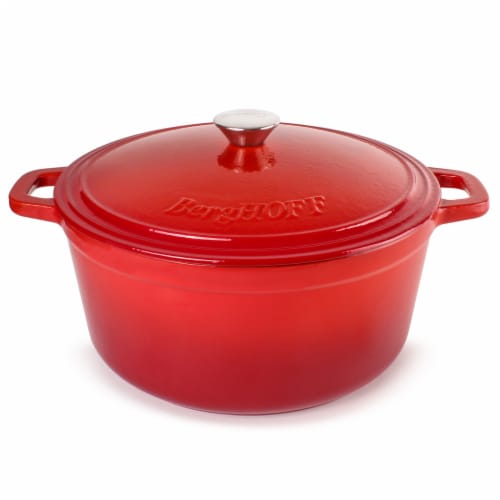 BergHOFF Neo Cast Iron Round Covered Dutch Oven - Red Perspective: front
