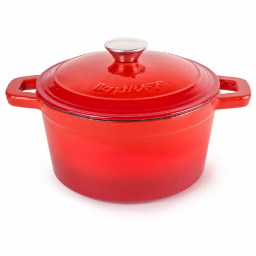 BergHOFF Neo Cast Iron Round Dutch Oven - Red Perspective: front