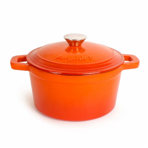 BergHOFF Neo Cast Iron Round Covered Dutch Oven - Orange Perspective: front