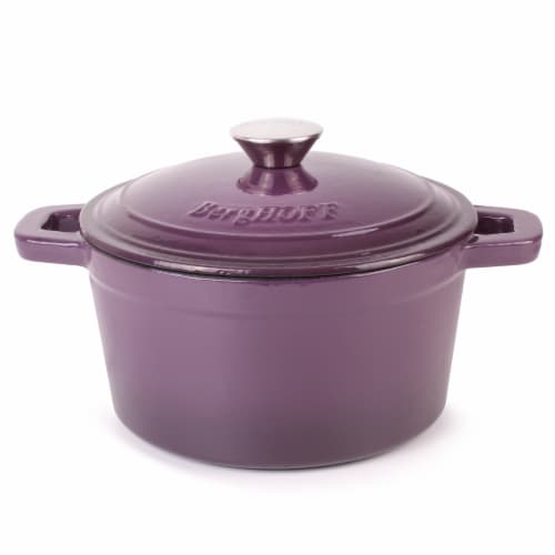 BergHOFF Neo Cast Iron Round Dutch Oven - Purple Perspective: front